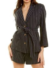 NWT Dannijo Striped Blazer & Shorts 2 piece Set Dark Navy White Pinstripe sz XS