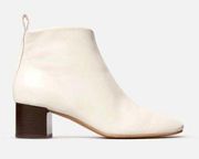 Everlane The Day Ankle Boots in Bone Leather 7.5 New Womens Italy Booties