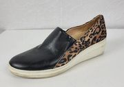 Naturalizer Sandra Womens Shoes Size 10 Black Leopard Wedge Comfort Sneaker