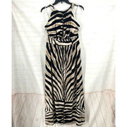 Carmen Marc Valvo faux animal print maxi dress L