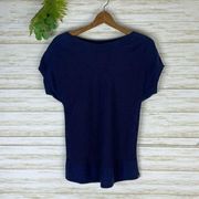 Eddie Bauer Navy Blue Open Knit Mesh Tee