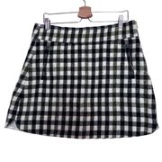 J. Crew‎ 100% Wool Plaid Black and Yellow Mini Skirt Size 12