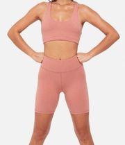 NWT MATE the Label Rose Pink Organic Stretch Biker Short - Size XS