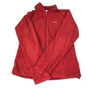 Columbia Sportswear Red Fleece Jacket Size Medium Women's Full Zip Pockets