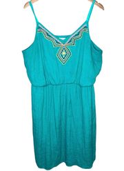 Maurices teal embroidered Sleeveless dress size 3X