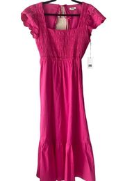 Jason Wu NWT Tiered Peplum Maxi Dress Open Back Spring Cottagecore Barbie Pink M