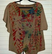 Vintage Women Geometric Top Size M