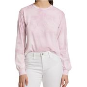 A.L.C Lucas pink tie dye long sleeved cropped tee shirt