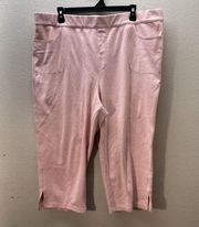 Bob Mackie Straight Leg Pull-On Cropped Pants Size 1X Pockets