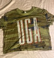 Camo Cropped UGA Tee