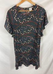 Cabi 3828 Muse Floral Print Dress Size Small Drop Waist Dress