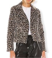 cupcakes & cashmere Margaux Leopard Moto Jacket.in Large