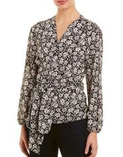 Boho Casual Floral Print Tie Blouse M/L Business