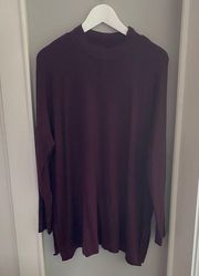 Lou & Grey Side-Split Maroon Sweater