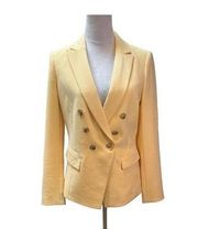 White House Black Market Pale Yellow Classic Blazer Jacket Size 4