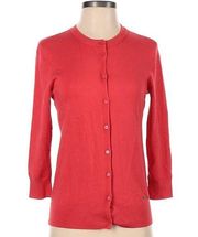 Ellen Tracy Cardigan Sweater Red Pink