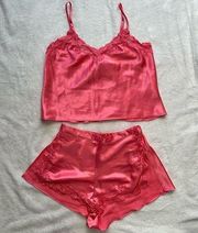 90s Victorias Secret Pink Satin Sleep Set