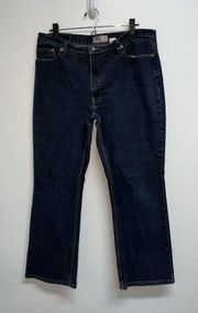 Vintage Y2K Old Navy Womens Denim Blue Jeans Size 16 Ankle Mid Rise Dark Stretch