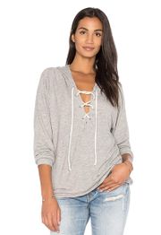 Hoodie Women’s Gray Carson Lace Up Front M Long Sleeve Sweatshirt