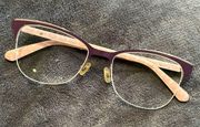 Kate Spade Brieana B3V Eyeglasses Half Rim Purple Cat Eye Glasses Frames 140