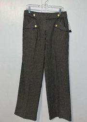 Women's Larry Levine Black and Cream Striped Wide Leg Nautical Pants Size 8 NWT