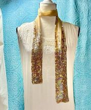 Vintage Sequined Skinny Head or Neck Scarf