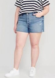 NWT Womens Old Navy Curvy High-Waisted Button-Fly 5” OG Straight Jean Shorts  22