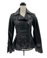 BCBGMaxazria Faux Leather Asymmetrical Moto Jacket