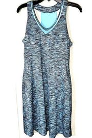 MPG Mondetta Athletic Dress Womens M Active Travel Golf Tennis with Bra blue