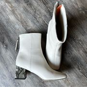 French Connection Cream and Snakeskin Booties Sz 7.5