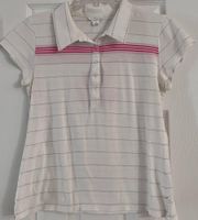 Vintage American Eagle Polo white and pink stripes slim fit size large