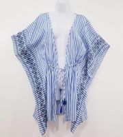 Hawaiian Tropic Striped Kimono  Tassels Swimwear Cover Up