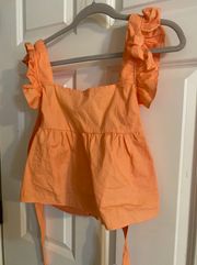 boutique orange ruffle top