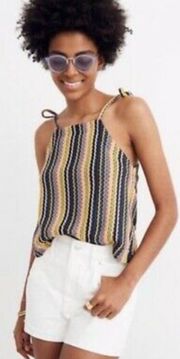 Texture & Thread Tie-Shoulder Tank Top in Rainbow Crochet