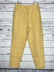 Poetry Fashion NWT Sz 6 Pale Honey Yellow 100% Linen Straight Tapered Leg Pants