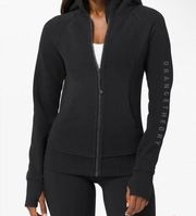 Lululemon  orange theory black full zip scuba