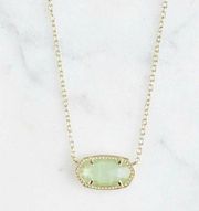 Kendra Scott Elisa Gold Chain and Chalcedony Green Glass Stone Necklace