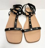 14th & Union Sandals Womens Size 8 Black Finley Studded Detail New