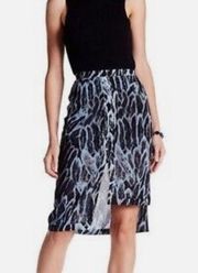 Halston Heritage Vulcan Feathers Tiered Hem Skirt, NWT, Size 2, MSRP $275