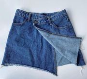 Storets Izzy wrapped asymmetrical denim mini skirt S