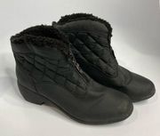 Vintage Sporto black quilted ankle boots waterproof size 8.5