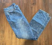 Talbots Size‎ 4 Slim Ankle Denim Jeans w/ White Anchor Pattern