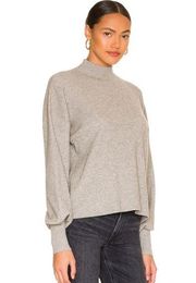 L’Academie Heather Gray Women’s Mockneck Ribbed Fable Sweater