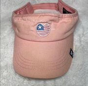 U. S. Polo peach color visor heart shaped US flag