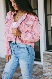 These Three Boutique Bleached Corduroy Pink Jacket