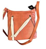 Frye Ari Crossbody Pink Taupe Zip Closure Boho New with Tags Leather