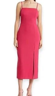 Melloday Techno Crepe Square Neck Dress Viva Magenta Women’s Sz M