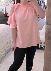 1.4.3 Story Lineup medium peach cold shoulder top