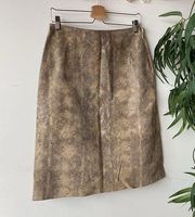 For Joseph Suede Animal Print Leather Midi Skirt