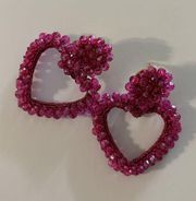 Beaded Heart Earrings 